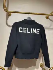 Celine Siyah Fermuarlı Örme Kadın Hırka 4