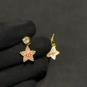 Dior Pırlanta Detaylı Star Pink Küpe 1