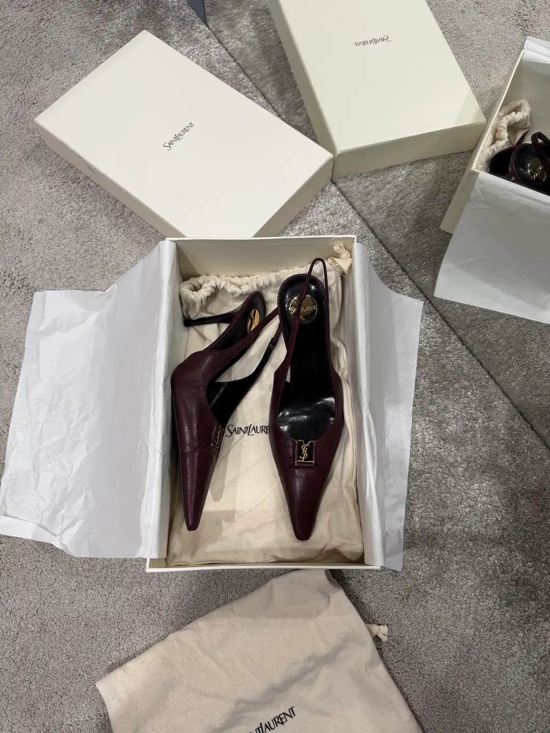 Ysl Babylone Breteuil Bordo Kadın Deri Topuklu