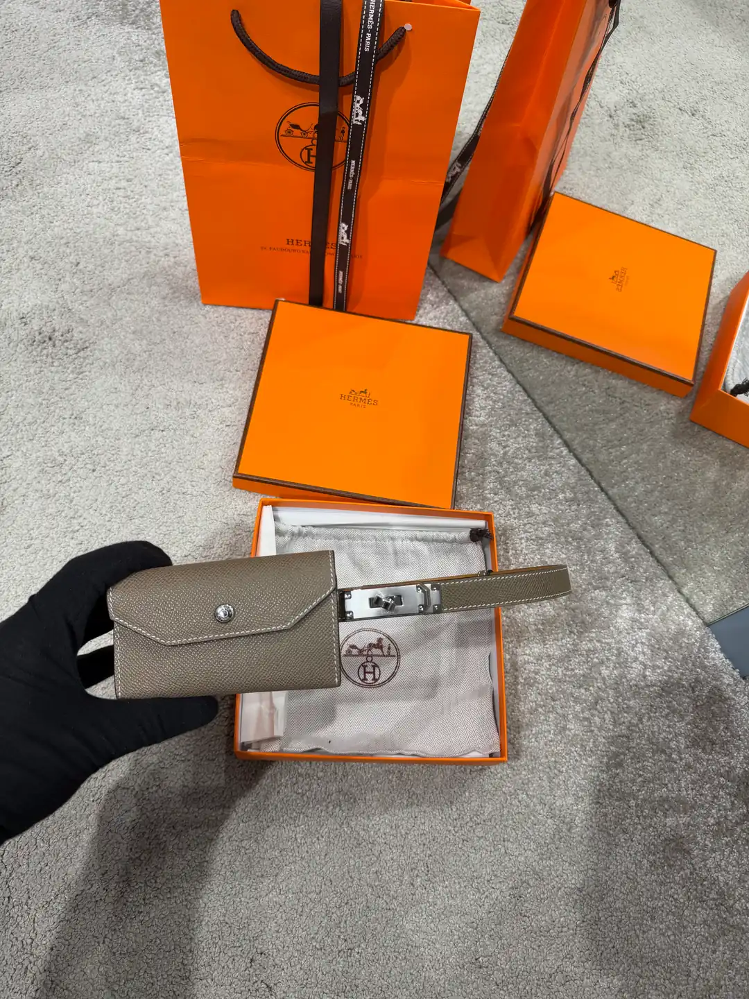 Hermes Kelly Pocket 18 Etoupe Kadın Deri Kemer
