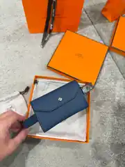 Hermes Kelly Pocket 18 Mavi Kadın Deri Kemer 3