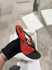YSL Jerry Mules Parmak Arası Kadın Deri Topuklu Terlik 2