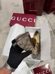 Gucci Crystal-Embellished Kadın Kanvas Loafer 5