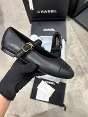 Chanel Siyah Mary Janes Kadın Deri Babet 2