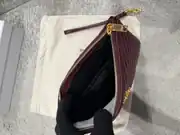 YSL Bordo Matelasse A5 Pouch Deri Kadın El Çantası 3