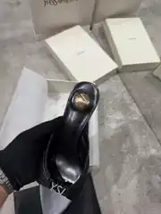 YSL Jerry Mules Siyah Kadın Deri Topuklu Terlik 3