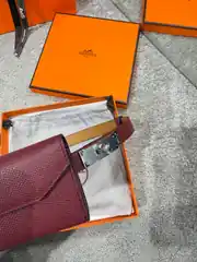 Hermes Kelly Pocket 18 Bordo Kadın Deri Kemer 2