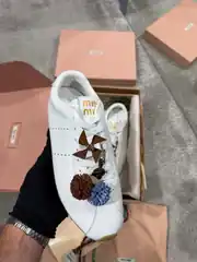 Miu Miu Plume Beyaz Deri Kadın Sneaker 2