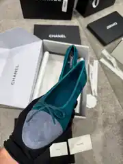 Chanel Mavi Süet Kadın Babet 3