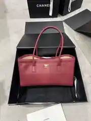 Chanel Shopping Small Bordo Kadın Deri Çanta 1