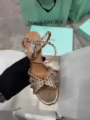 Aquazzura Gold Tequila Sandal Kadın Deri Topuklu 3