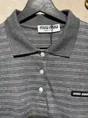 Miu Miu Gri Polo Yaka Oversize Tişört 4