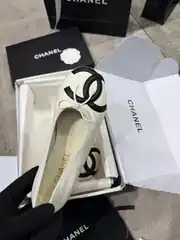 Chanel Coco Beach Beyaz Kadın Deri Babet 4