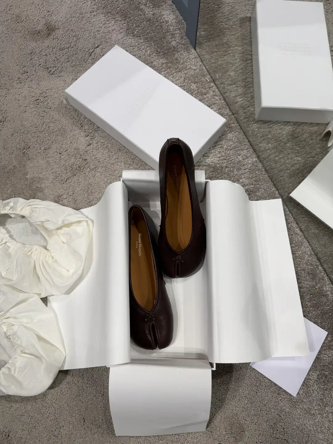  Maison Margiela Tabi Kahve Kadın Deri Babet
