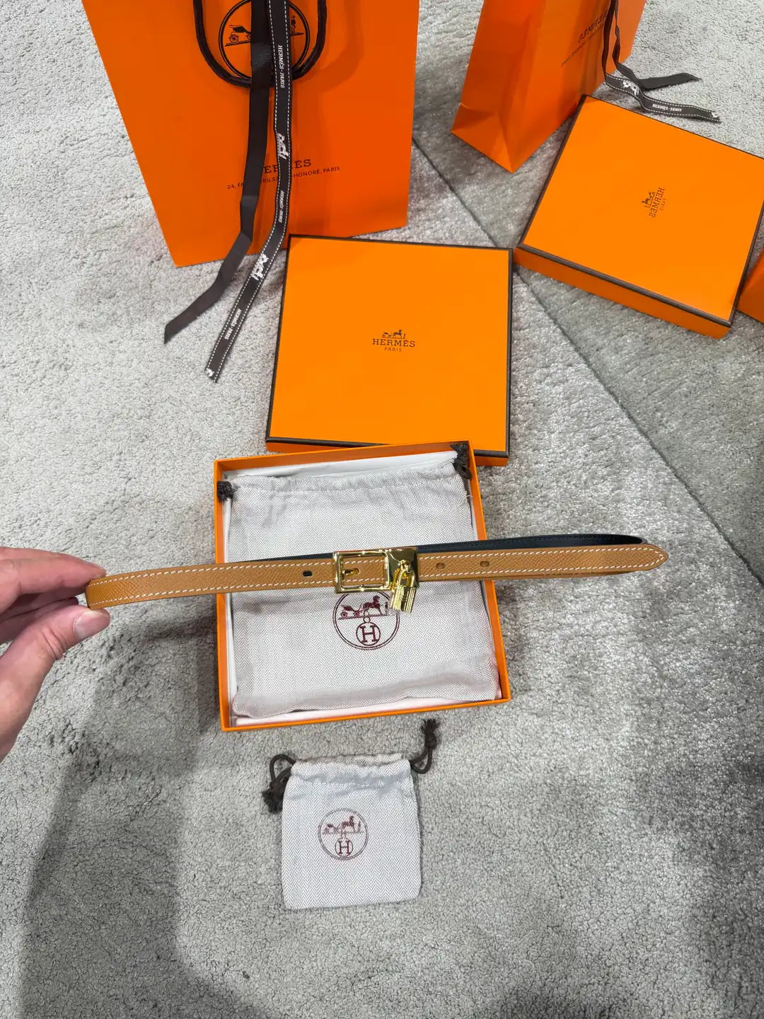 Hermes Taba Kadın Deri Kemer