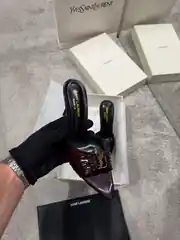 YSL Babylone Mules Bordo Kadın Deri Topuklu Terlik 2