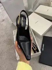 Ysl Siyah Kadın Deri Topuklu 3