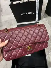 Chanel Klasik Medium Bordo Kadın Deri Çanta 2
