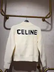 Celine Krem Fermuarlı Örme Kadın Hırka 2