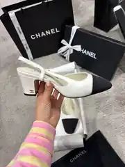 Chanel Slingbacks Beyaz Kadın Topuklu 2
