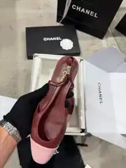 Chanel Slingbacks Bordo Kadın Deri Topuklu 3