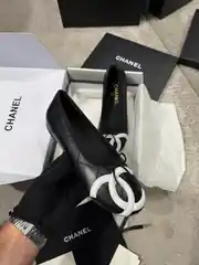 Chanel Coco Beach Siyah Kadın Deri Babet 2