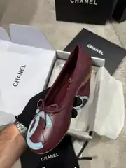 Chanel Coco Beach Bordo Kadın Deri Babet 4