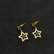 Dior İnci Detaylı Star Gold Küpe 2