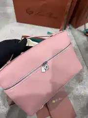 Loro Piana Extra Pocket L27 Pembe Kadın Deri Çanta 2