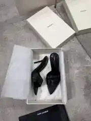 YSL Babylone Mules Siyah Kadın Deri Topuklu Terlik 1