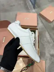 Miu Miu Plume Beyaz Deri Kadın Sneaker 5