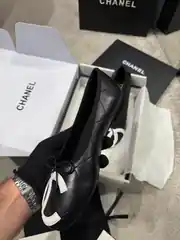 Chanel Coco Beach Siyah Kadın Deri Babet 4