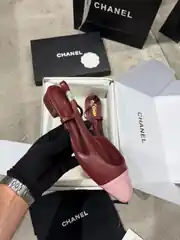 Chanel Slingbacks Bordo Kadın Deri Topuklu 2