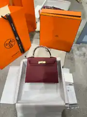 Hermes Kelly 28 Kadın Bordo Deri Çanta 1