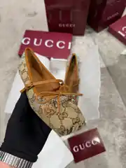 Gucci Crystal Horsebit Kadın Kanvas Babet 3