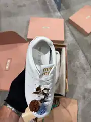 Miu Miu Plume Beyaz Deri Kadın Sneaker 3