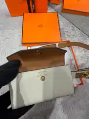 Hermes Kelly Pocket 18 Beyaz Kadın Deri Kemer 4
