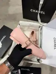 Chanel Pembe Mary Janes Kadın Deri Babet 3