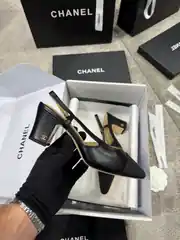 Chanel Slingbacks Siyah Kadın Topuklu 2