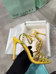 Aquazzura Sarı Tequila Sandal Kadın Deri Topuklu 3