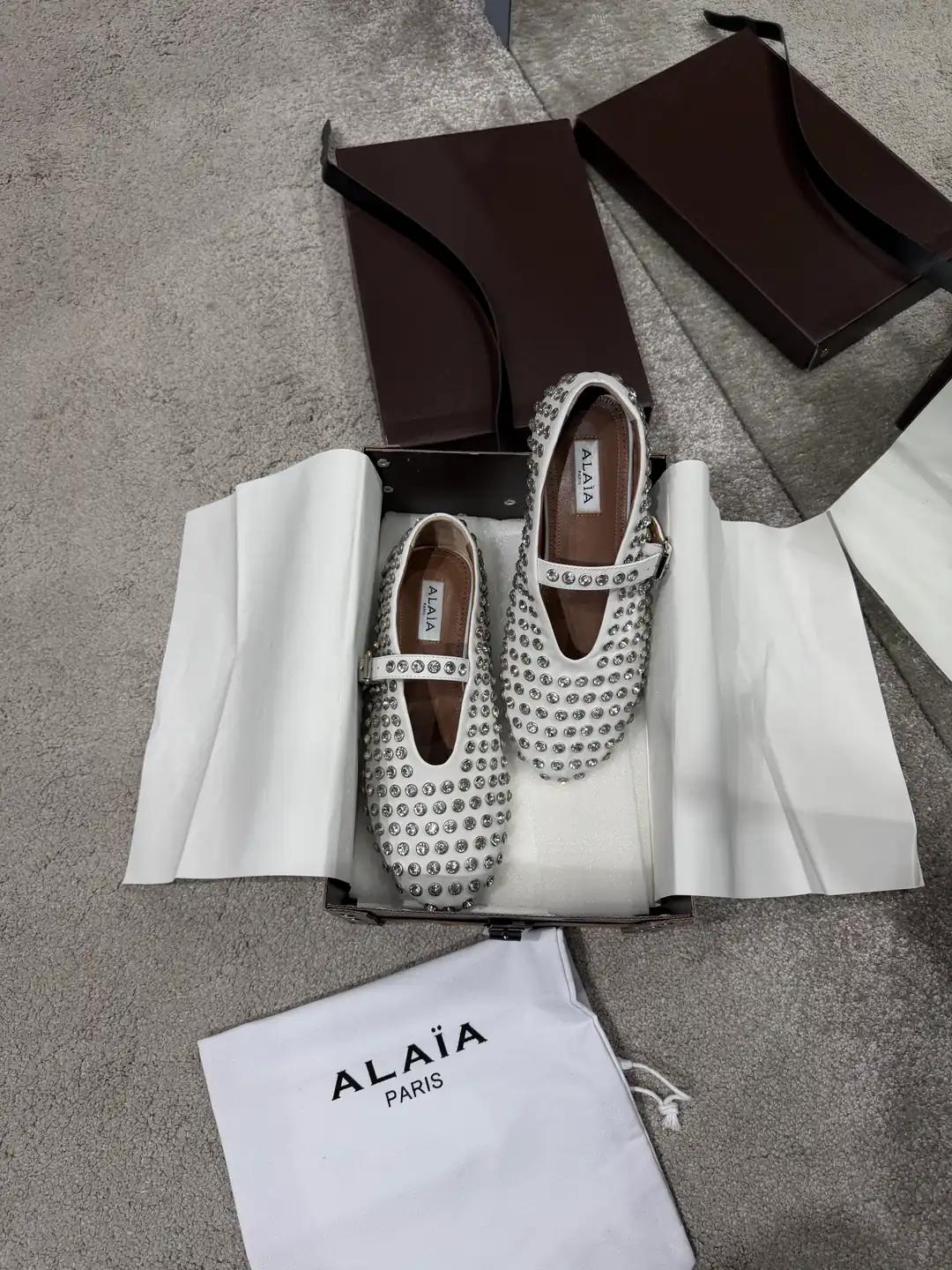 Alaia Strass Lambskın Kadın Deri Babet