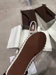 Alaia Strass Lambskın Kadın Deri Babet 4