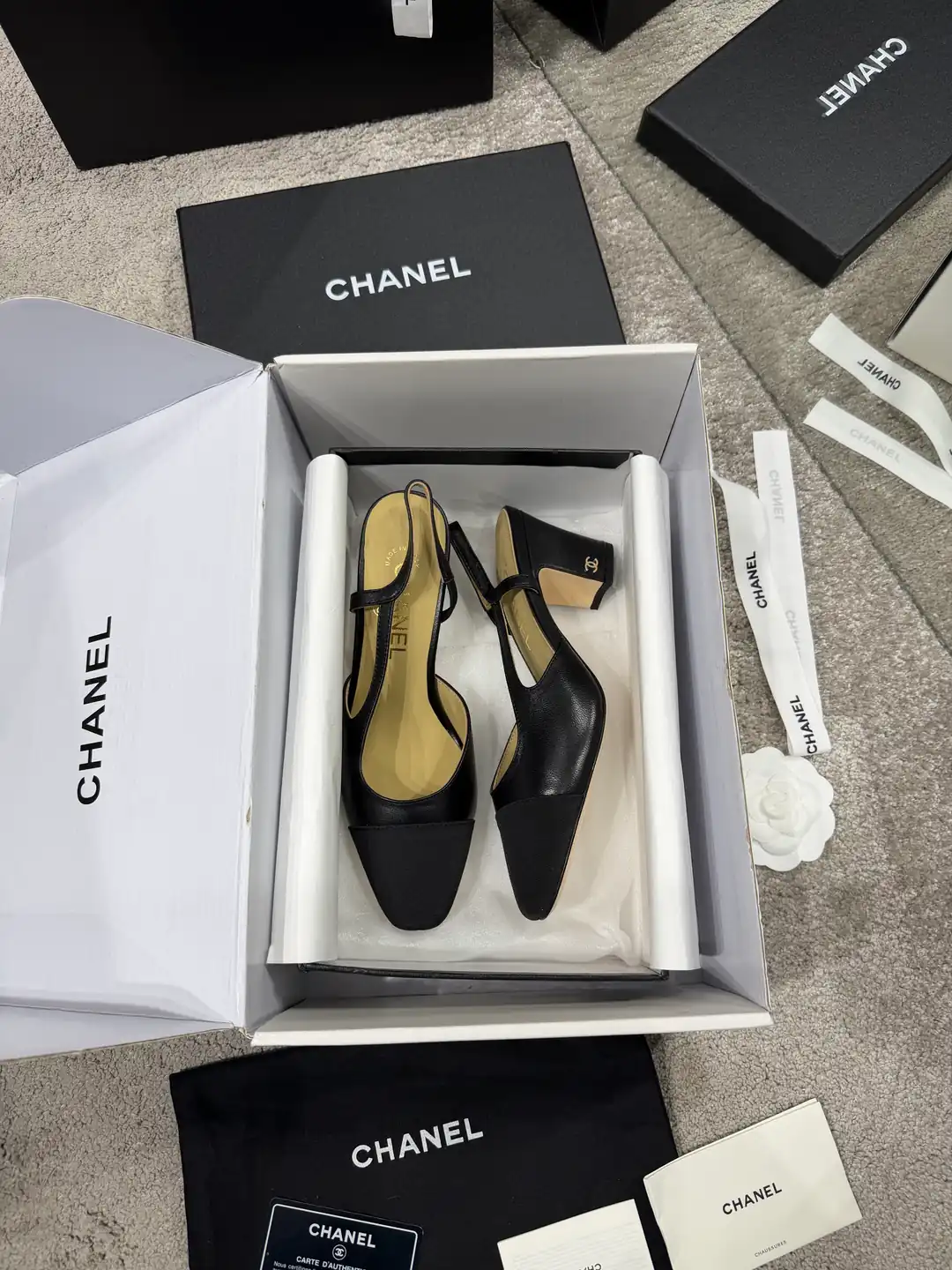 Chanel Slingbacks Siyah Kadın Topuklu