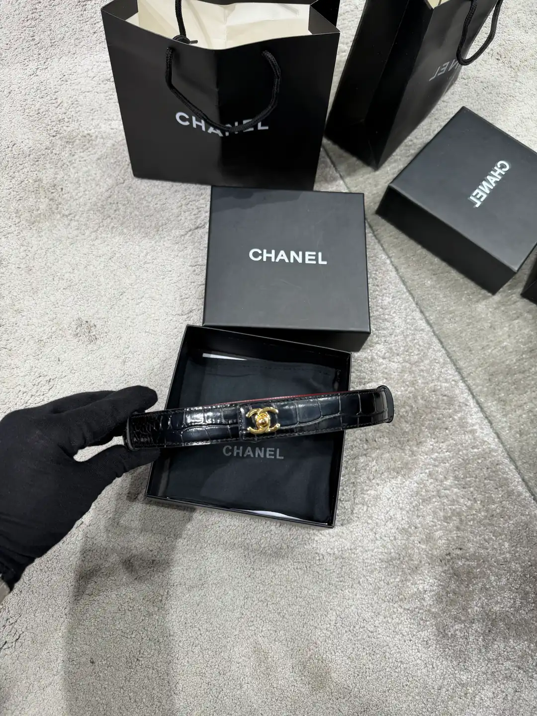 Chanel Siyah Kadın Deri Kemer