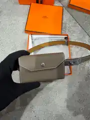 Hermes Kelly Pocket 18 Etoupe Kadın Deri Kemer 3