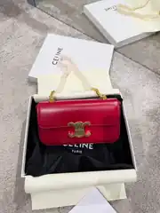 Celine Triomphe Kırmızı Small Kadın Deri Çanta 2