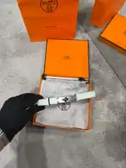 Hermes Kelly 18 Beyaz Kadın Deri Kemer 1