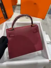 Hermes Kelly 28 Kadın Bordo Deri Çanta 4