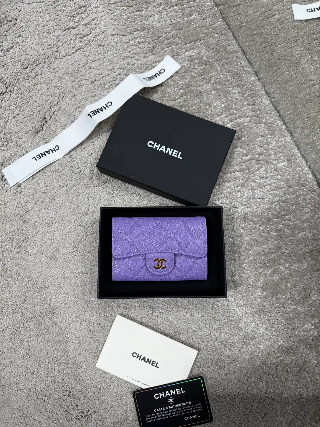 Chanel Mor Kadın Deri Cüzdan