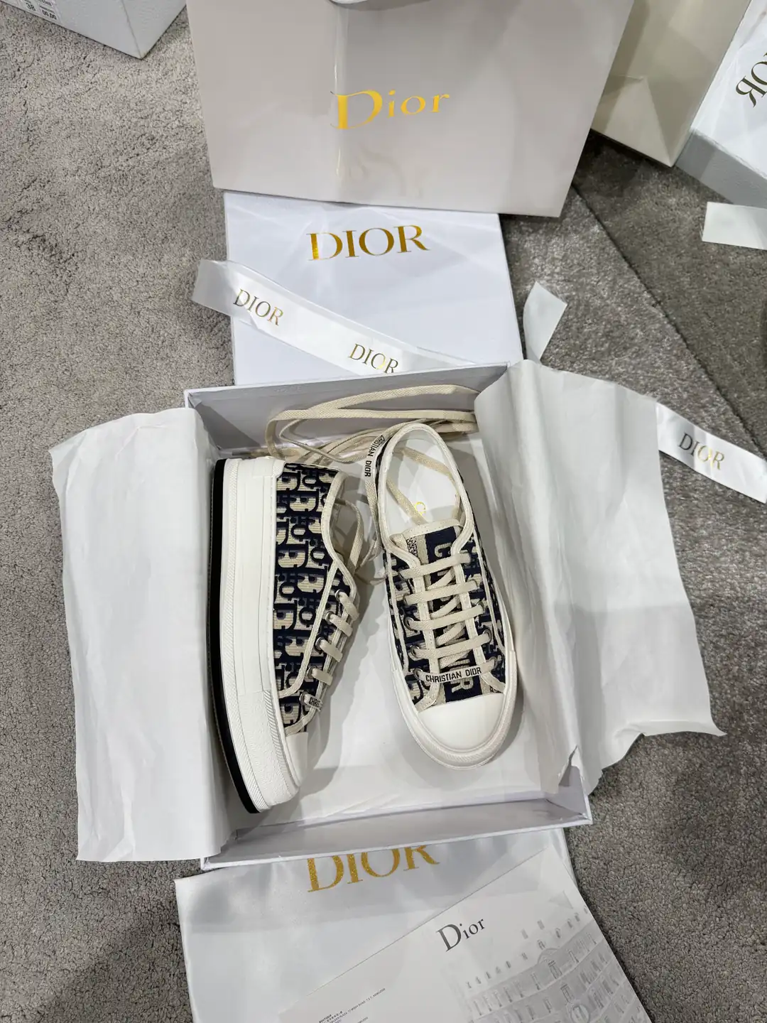 Dior Walk'n'Dior Platform Lacivert Kadın Kanvas Sneaker